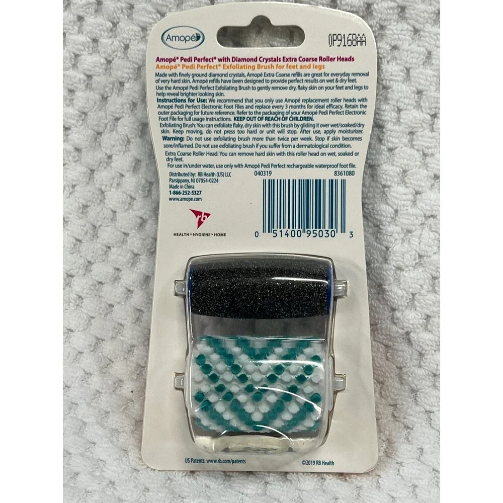 6x Amope Pedi Perfect Extra Coarse Refills 12 Exfoliating Heads Foot Scrub Feet